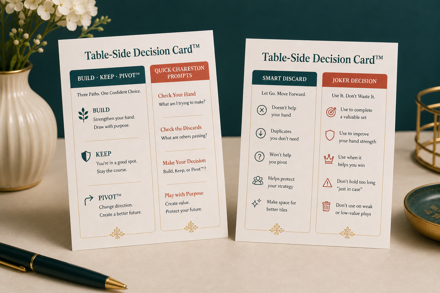 Front and back of the printable Table-Side Decision Card