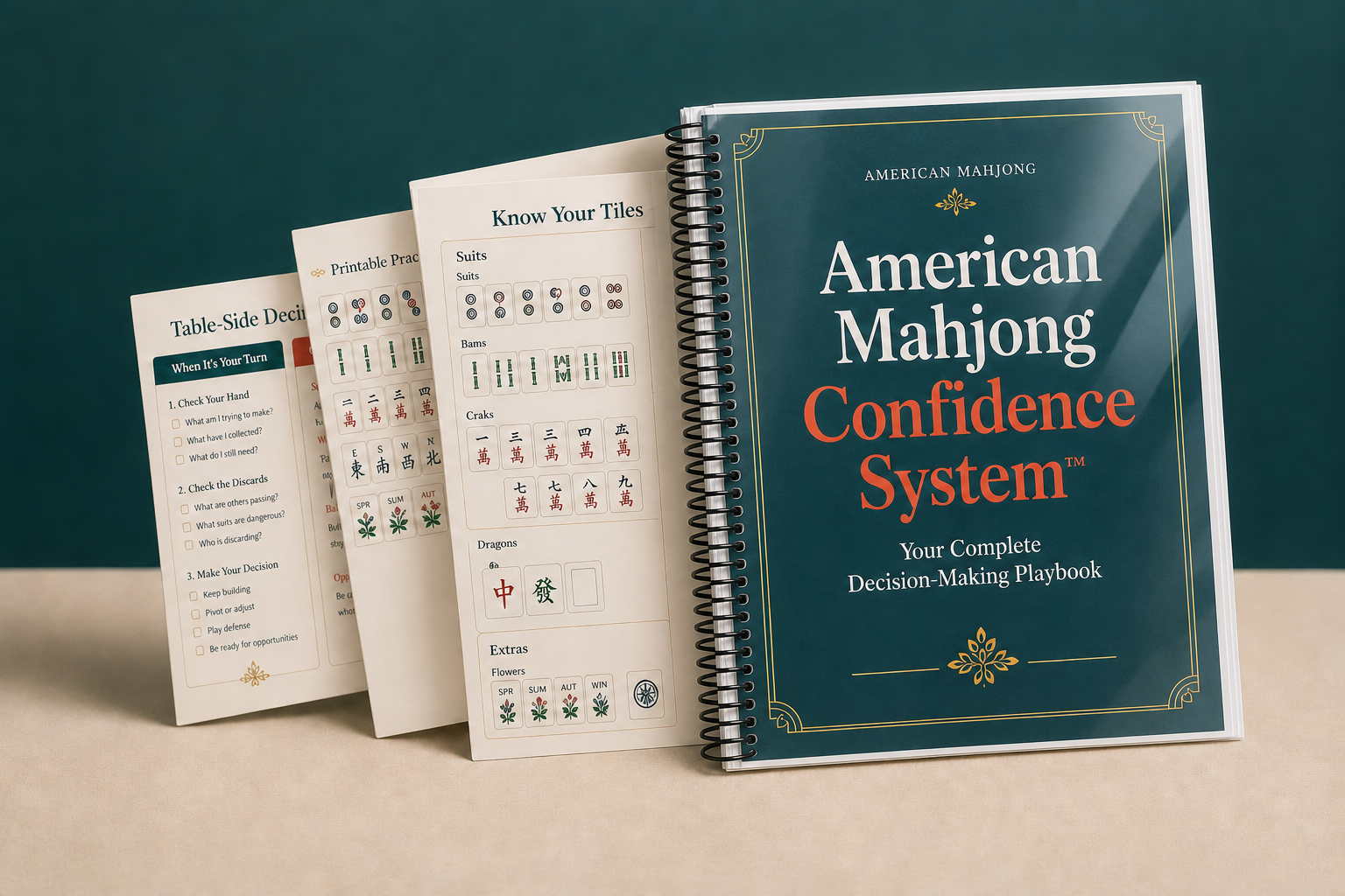 Spiral-bound American Mahjong Confidence System manual